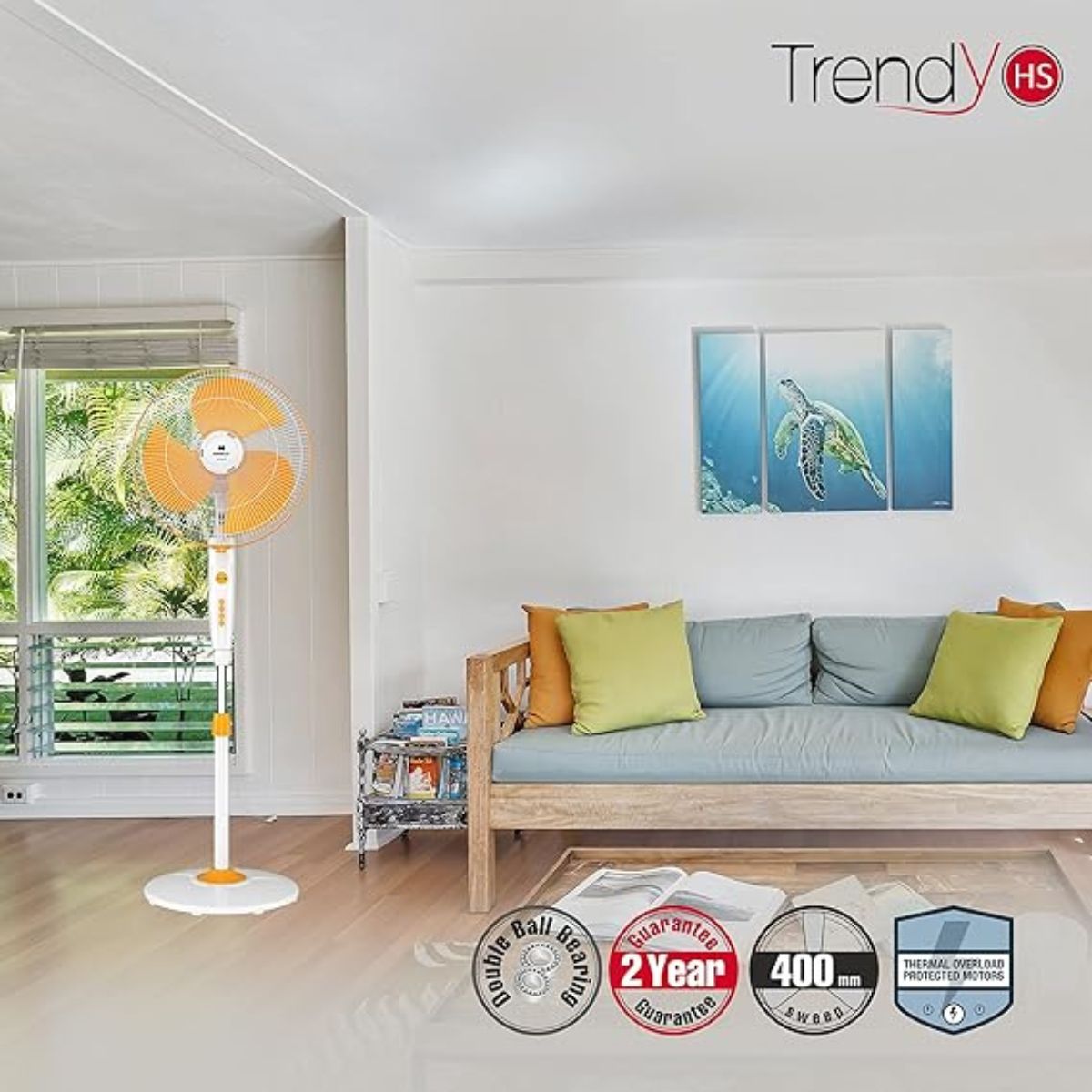 Havells 400mm High Speed Pedestal Fan | Strong & Stable Base