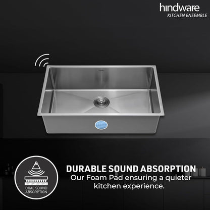 Hindware Kitchen Sink 24"x18"x9"| 304 Grade Stainless Steel