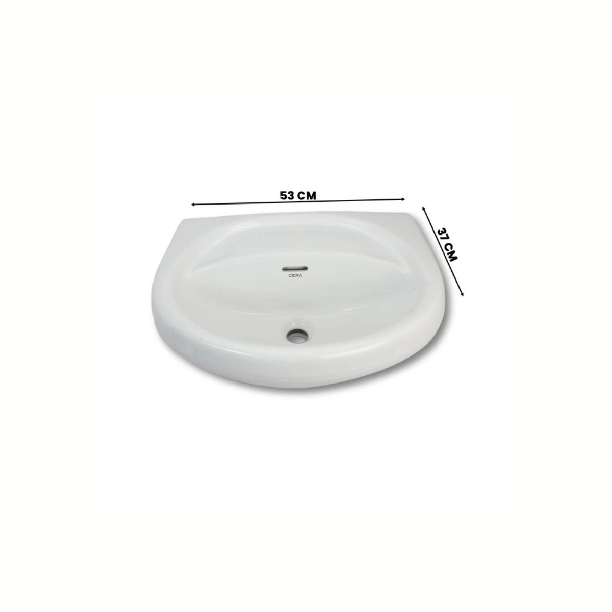 Cera Cornet Snow White Wash Basin With Half Pedestal | Height 510mm