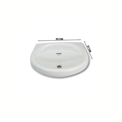 Cera Cornet Snow White Wash Basin With Half Pedestal | Height 510mm