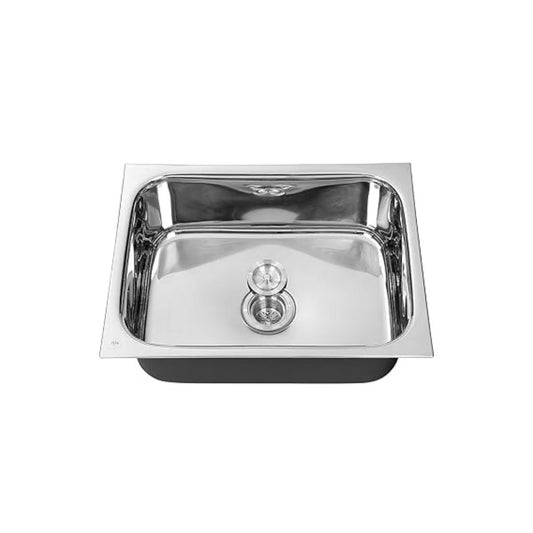 Hindware Kitchen Sink 24"x20"x8"| 304 Grade Stainless Steel | Pressed Single Bowl Sink