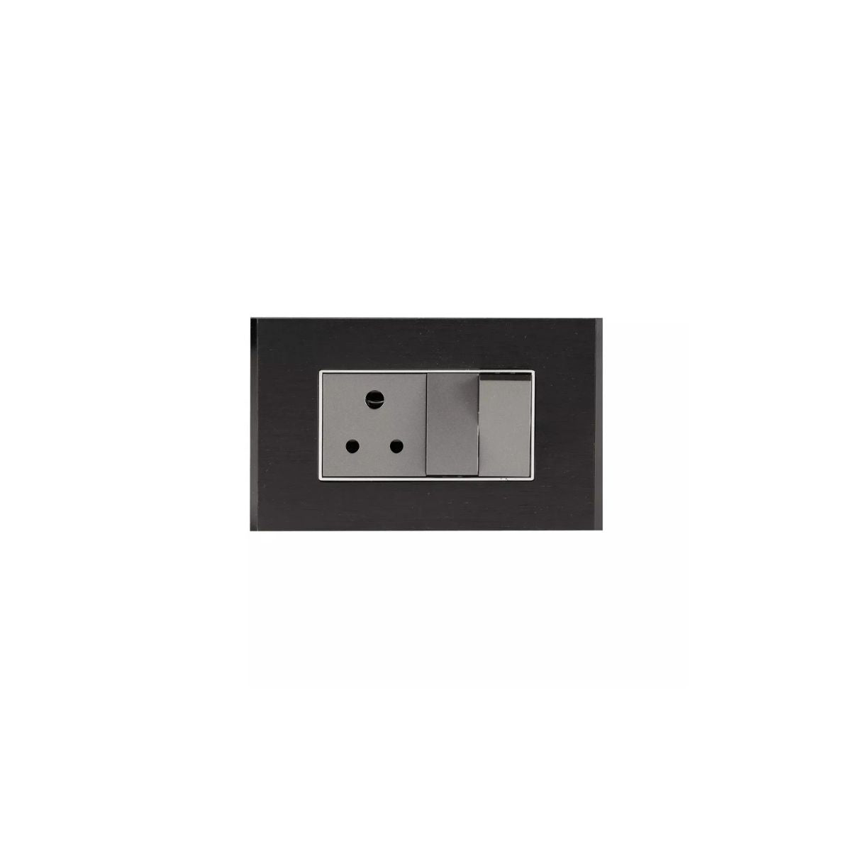 Havells Crabtree Signia Outer Plate Horizontal 8M Charcoal Black Metal