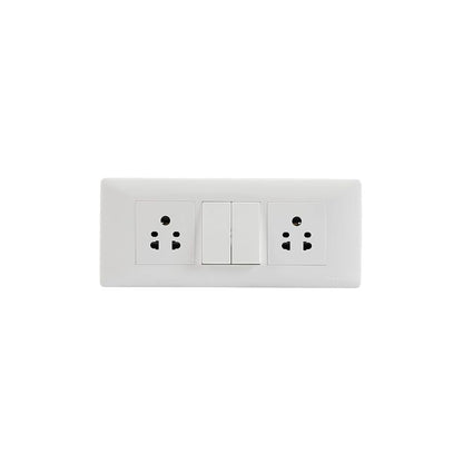 Havells Crabtree Anti Viral Switch (Athena) Combo of 6 M Plate, 6A Socket & 10 AX Switch, White (Kit 10)
