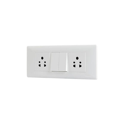 Havells Crabtree Anti Viral Switch (Athena) Combo of 6 M Plate, 6A Socket & 10 AX Switch, White (Kit 10)