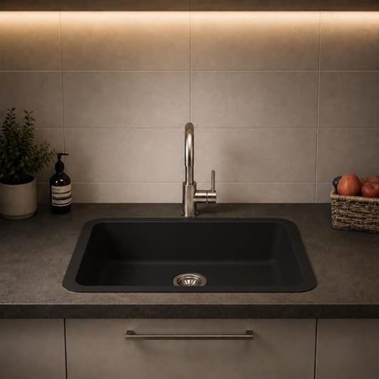 Carysil Q 320 GRANDE Quartz Kitchen Sink 24 x 18 x 8 inches, Single Bowl