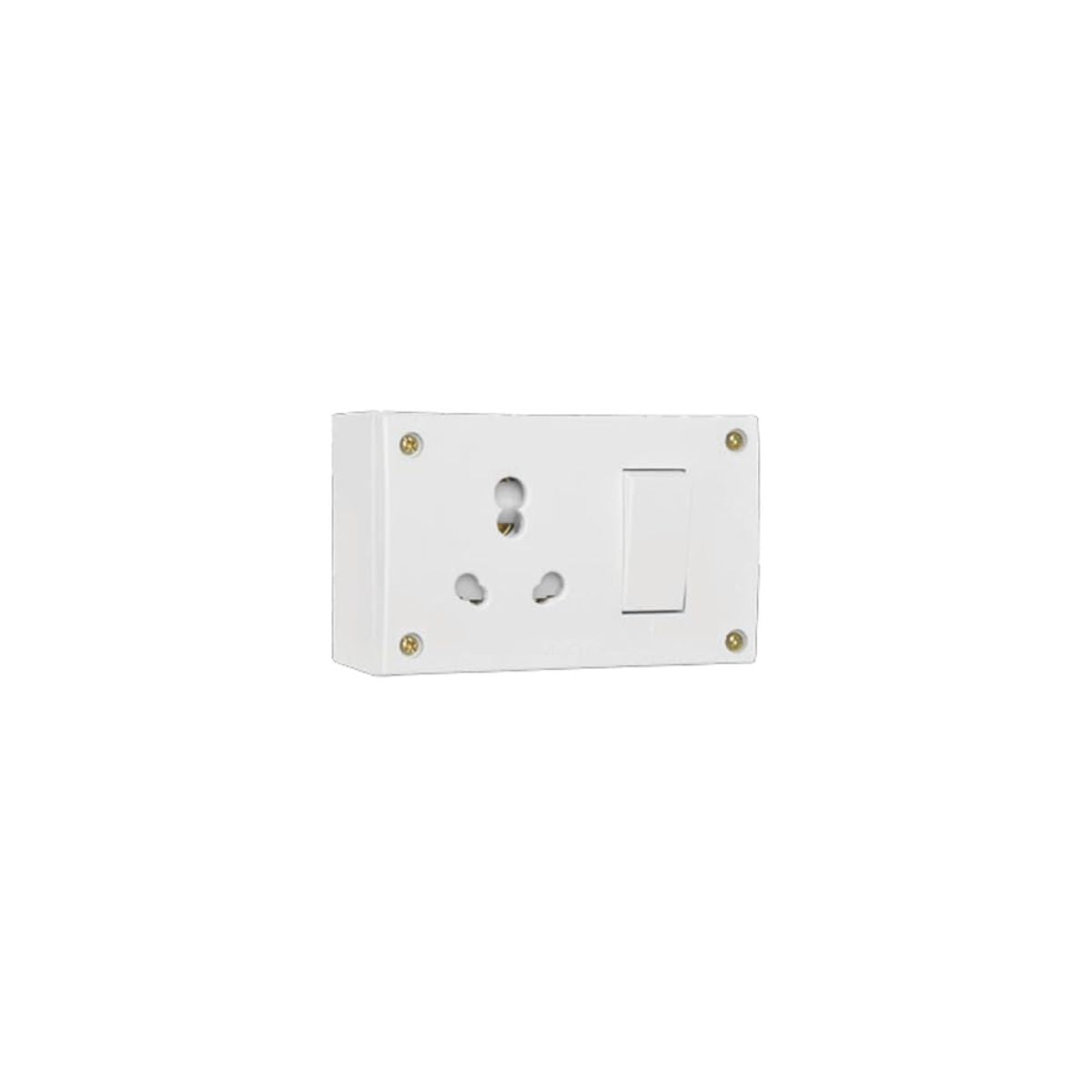 Anchor by Panasonic Penta 6A/16A Combined Unit with Box & 4 Fixing Holes for Heavy Appliances, White Finish