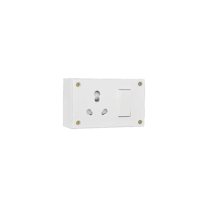 Anchor by Panasonic Penta 6A/16A Combined Unit with Box & 4 Fixing Holes for Heavy Appliances, White Finish