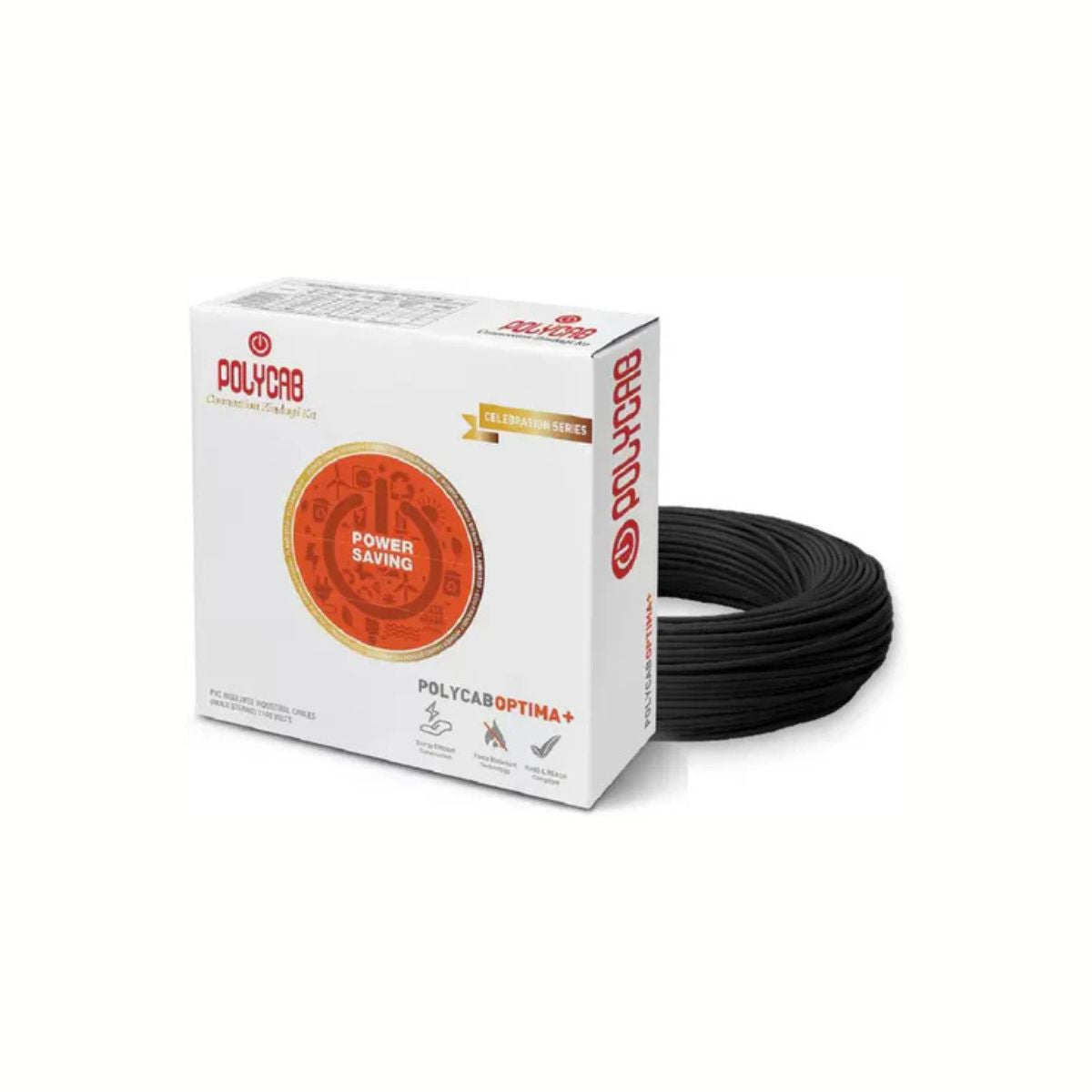 Polycab FR-LSH 1.5 Sq mm 300 meter Wire | Black | 1100V Rating | 32 Amp