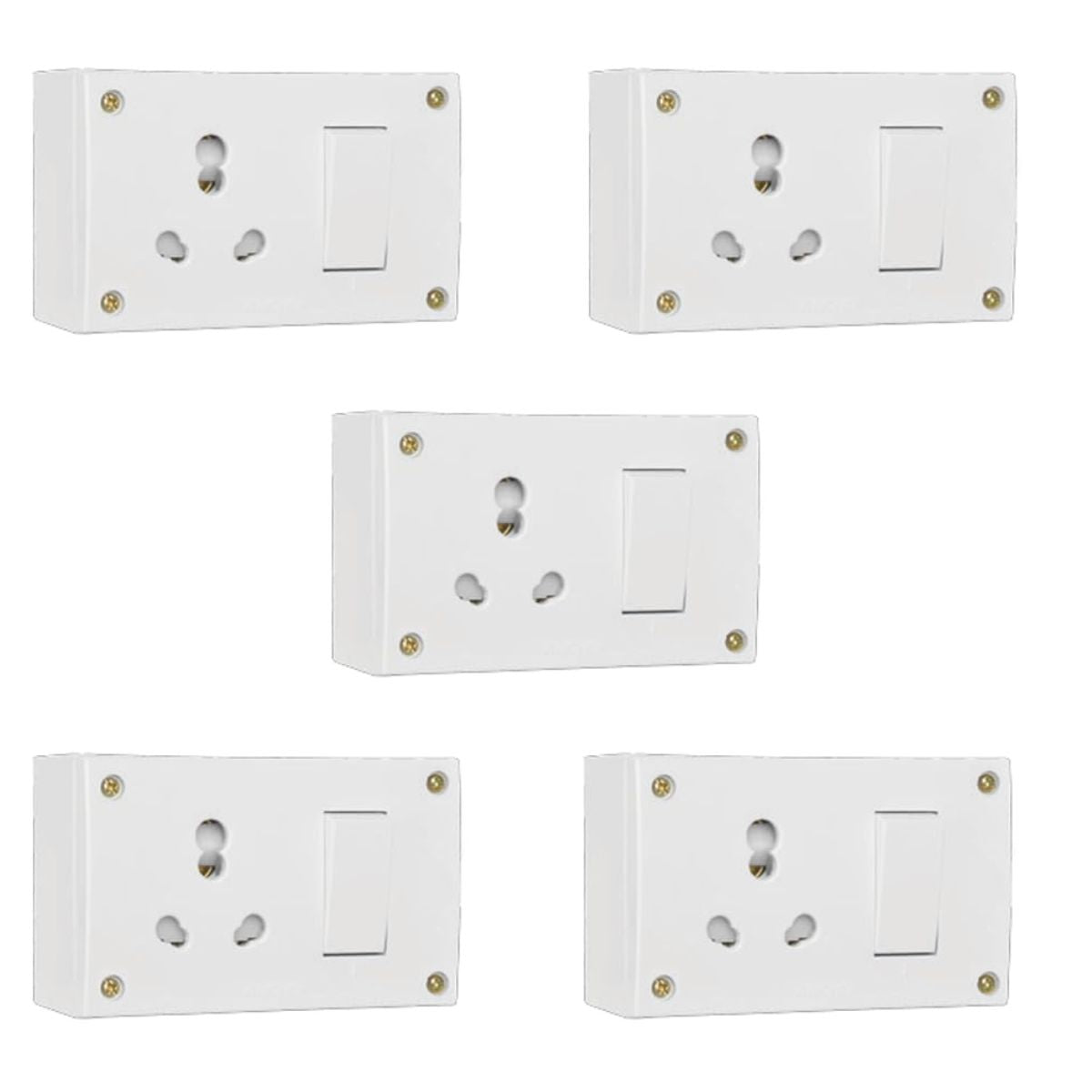 Anchor by Panasonic Penta 6A/16A Combined Unit with Box & 4 Fixing Holes for Heavy Appliances, White Finish
