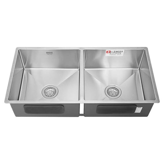 Franke 36"X18"Double Bowl SS Kitchen Box Sink|Premium 304 Stainless Steel