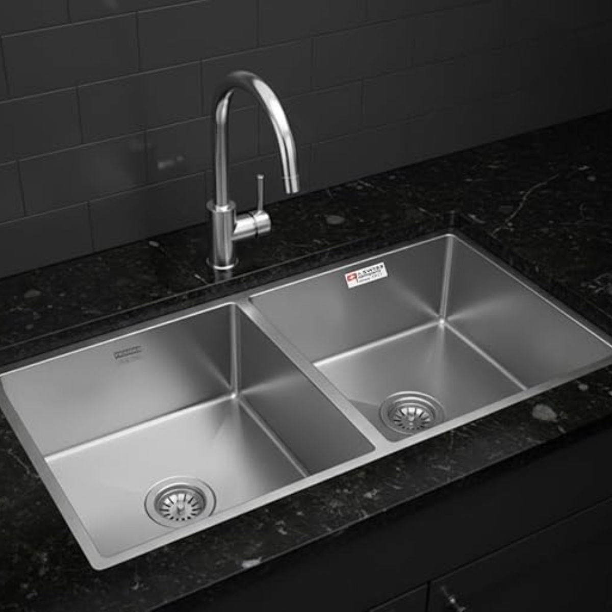 Franke 36"X18"Double Bowl SS Kitchen Box Sink|Premium 304 Stainless Steel