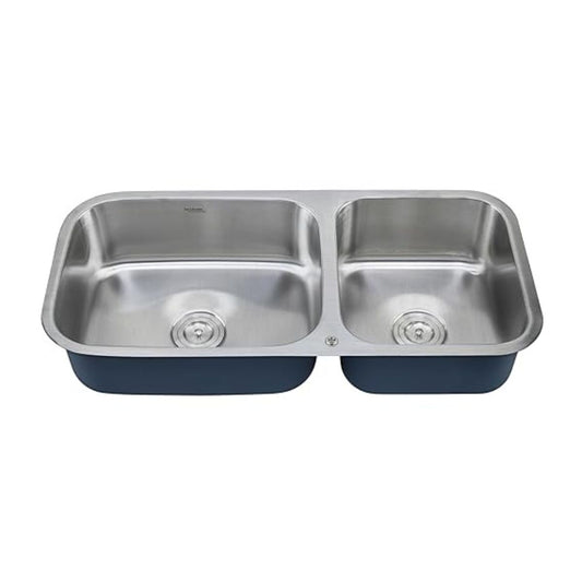Hindware Kitchen Sink 37"x18"x8"| 304 Grade Stainless Steel | Pressed Double Bowl Sink