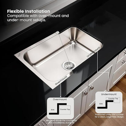 Ruhe Hydraulic Square Single Bowl Kitchen Sink