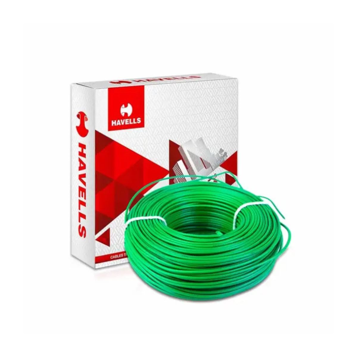 Havells FR-SC 1.0 Sqmm Extra FX Green 180m 15 Amp Wire | 15 Amp Rated | 1100V Cable