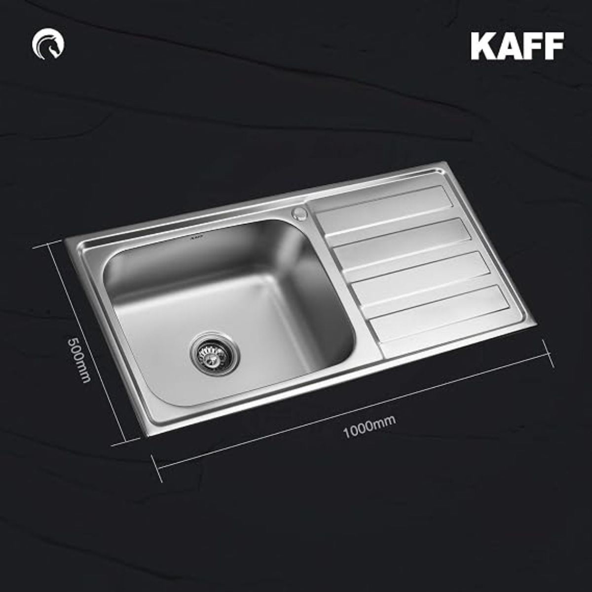KAFF KSD 10 SBD Single Bowl with Drain Board Stainless Steel Sink