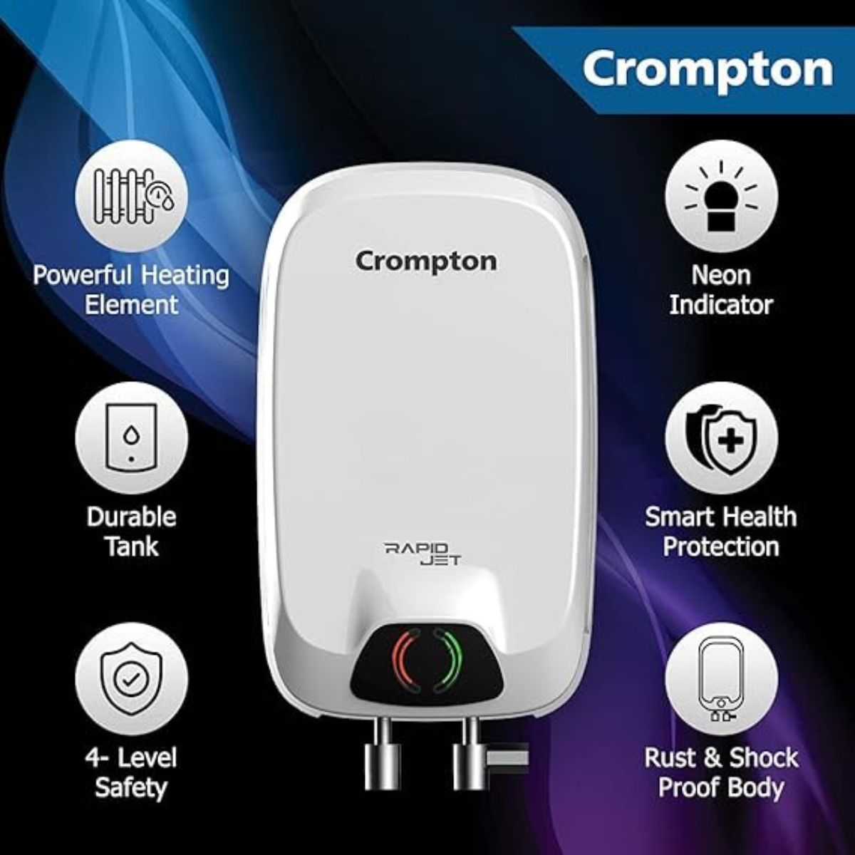 Crompton Rapid Jet 5-Litre, 3000W Instant Water Heater
