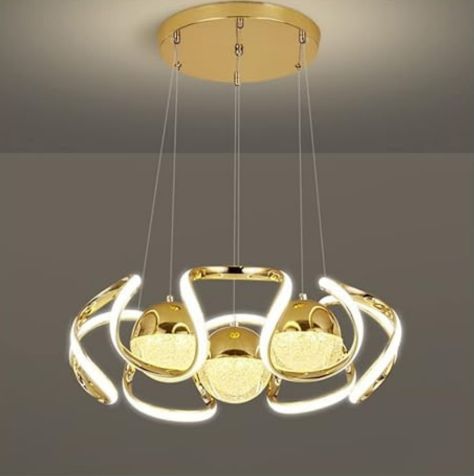 Watt Larissa Gold Modern Designer LED Ceiling Chandelier for Living Room| Hall| Bedroom| Dining| Google| Alexa