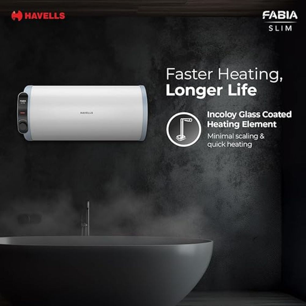 Havells Fabia Slim 25L Horizontal Left Storage Water Heater(Geyser)
