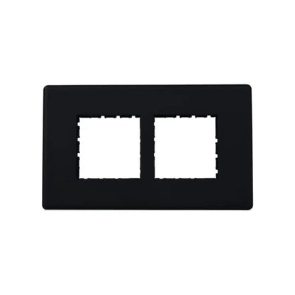 Havells 4 Module Surround Grid Plate | Velvet Black Finish | Switch Pane