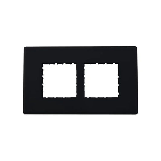 Havells 4 Module Surround Grid Plate | Velvet Black Finish | Switch Pane