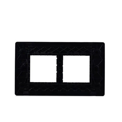 Havells 4 Module Surround Grid Plate | Velvet Black Finish | Switch Pane