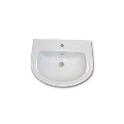 Cera Cadal Snow White Wash Basin With Full Pedestal | Height 850mm