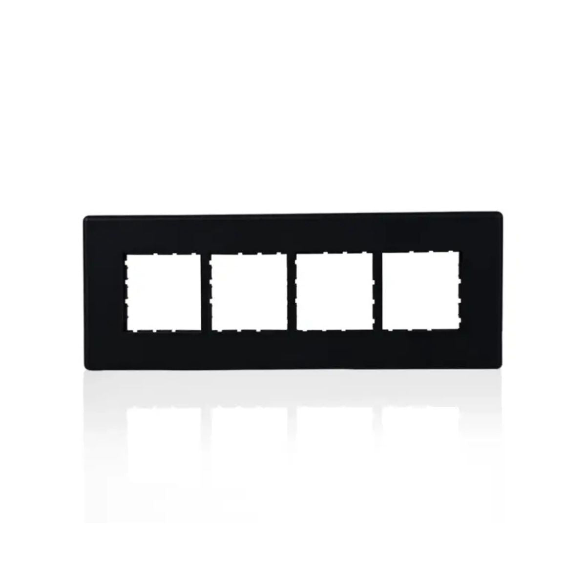 Havells Plastic Surround Grid Plate | 8 Module | Velvet Black Finish | Switch Panel