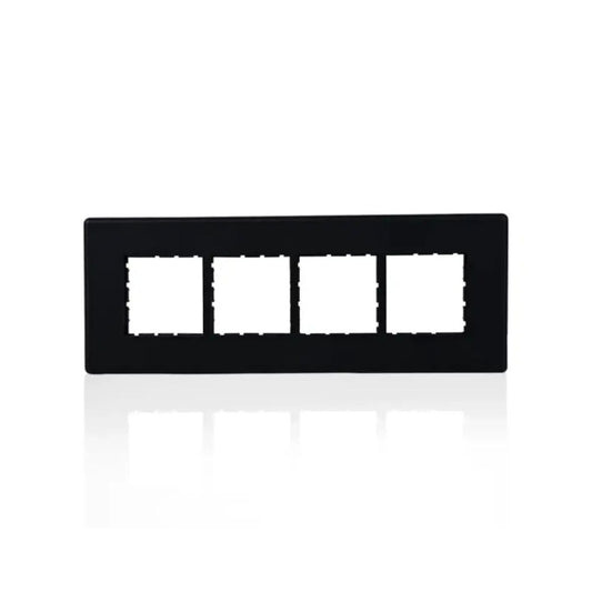 Havells Plastic Surround Grid Plate | 8 Module | Velvet Black Finish | Switch Panel
