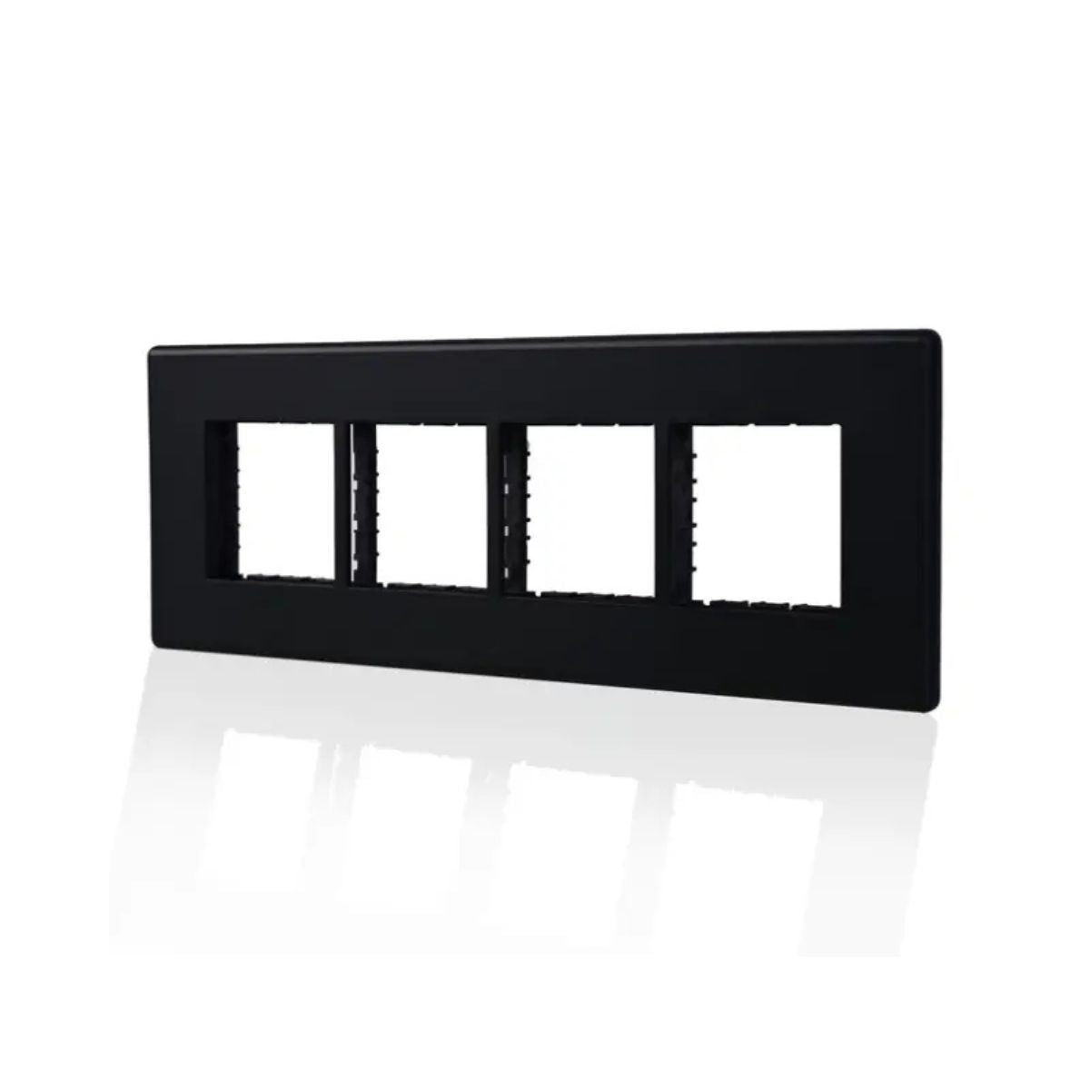 Havells Plastic Surround Grid Plate | 8 Module | Velvet Black Finish | Switch Panel