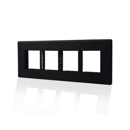 Havells Plastic Surround Grid Plate | 8 Module | Velvet Black Finish | Switch Panel