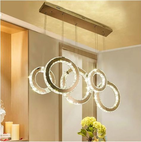 PendantLight, Led Pendant Lights Compatible with Dining Room Luxury Crystals