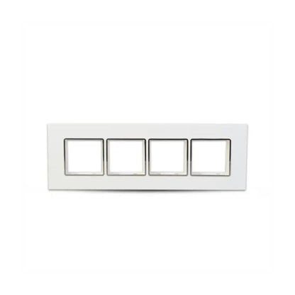 Anchor 8 Module Horizontal Plate With Chrome Collar | White Horizontal Plate