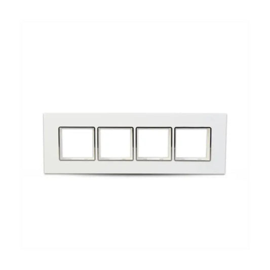 Anchor 8 Module Horizontal Plate With Chrome Collar | White Horizontal Plate