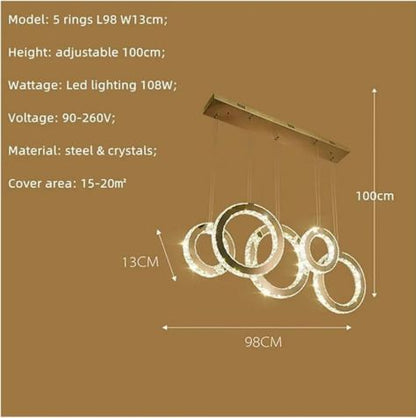 PendantLight, Led Pendant Lights Compatible with Dining Room Luxury Crystals